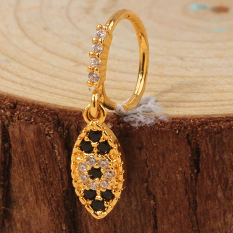 Gold Plated Pendant Nose Ring Hoop for Women Crystal Nose Hoop Protection Jewelry Nose Piercing Cartilage Earring Piercing