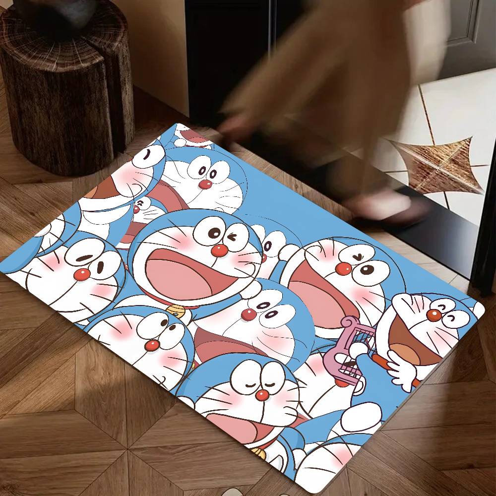 Floor Mat Suitable For Living Room Kitchen Bathroom Non-slip Mat Household Cartoon D-Doraemon Foot Mat 40cm x 60cm