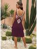 Women's Hand-Crocheted Flower Patchwork Sleeveless Beach Cover-up Dress