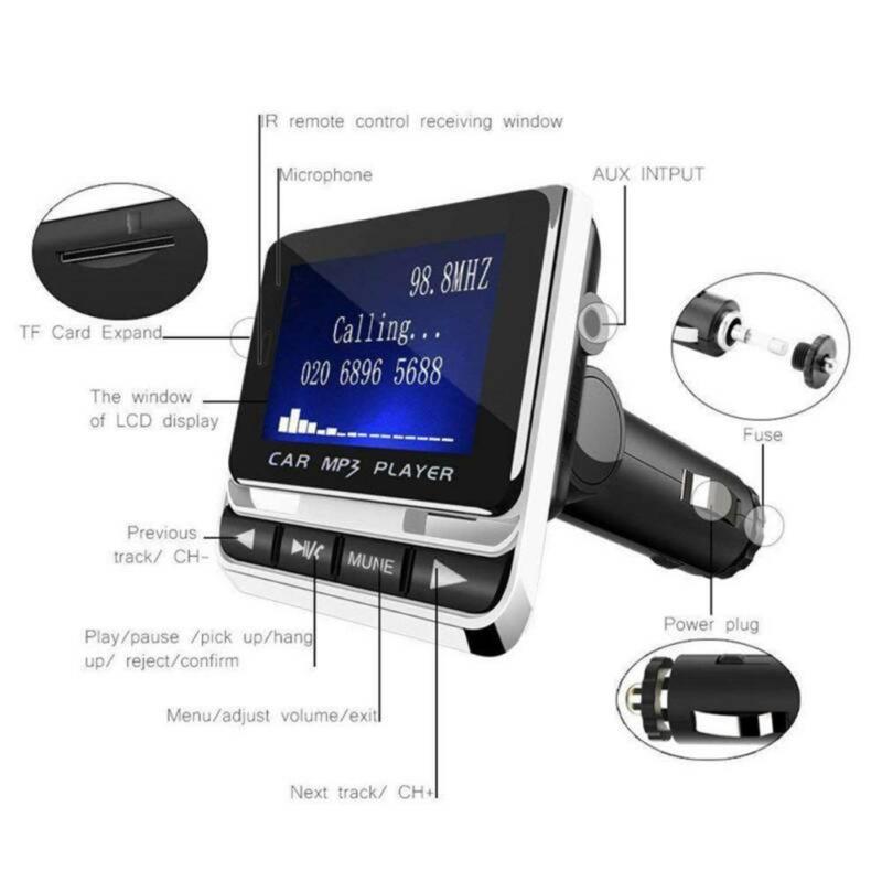 FM Bluetooth-compatible Mp3 Player Large Screen Display Hands-free Calling Fast Charging Adapter