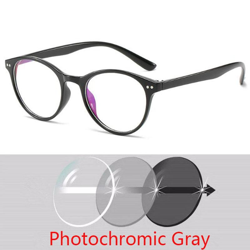 -1 -1.5 -2 -2.5 -3 -3.5 -4 -4.5 -5 -5.5 -6  Photochromic Myopia Prescription Glasses Women Eyewear Men Round Glasses