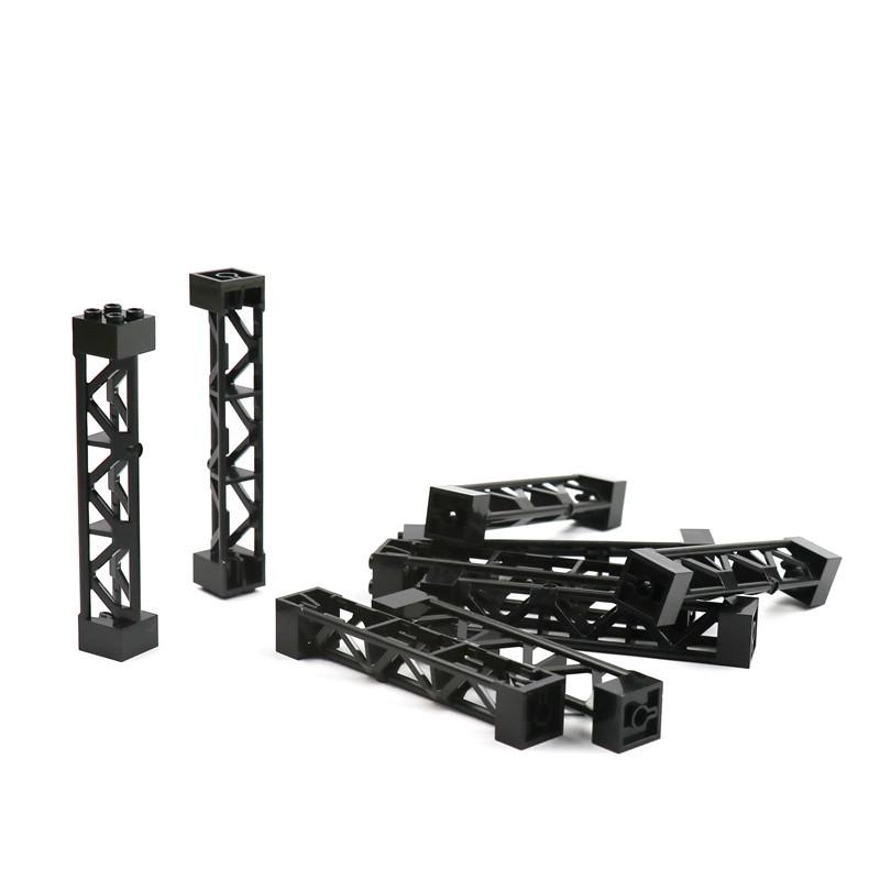 8-Pack Timeless Building Block Works With Universal 58827 Component Frame Pillars for Train Track Support Bracket