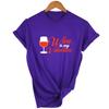 Wine Is My Valentine Women Fashion Tops Graphic Tees Harajuku Casual Aesthetic Short Sleeve T Shirt