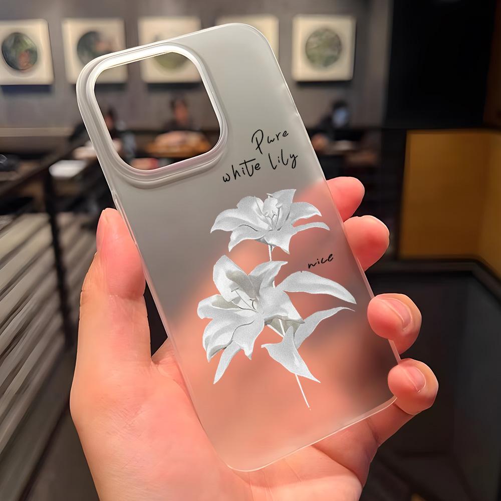 Θήκες κινητών τηλεφώνων για iPhone 11 13 15 Pro Max 12 14 Pro Max Θήκη iPhone 16 15 Plus 13 Pro 12 Frosted Texture Painted Cartoon Flowers