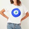 Evil Eye Hamsa T-Shirt Boho Gift Unisex Womens Mens Greece Souvenir Santorini Greek Turkish Good Vibes Only Mystical Cotton Tees