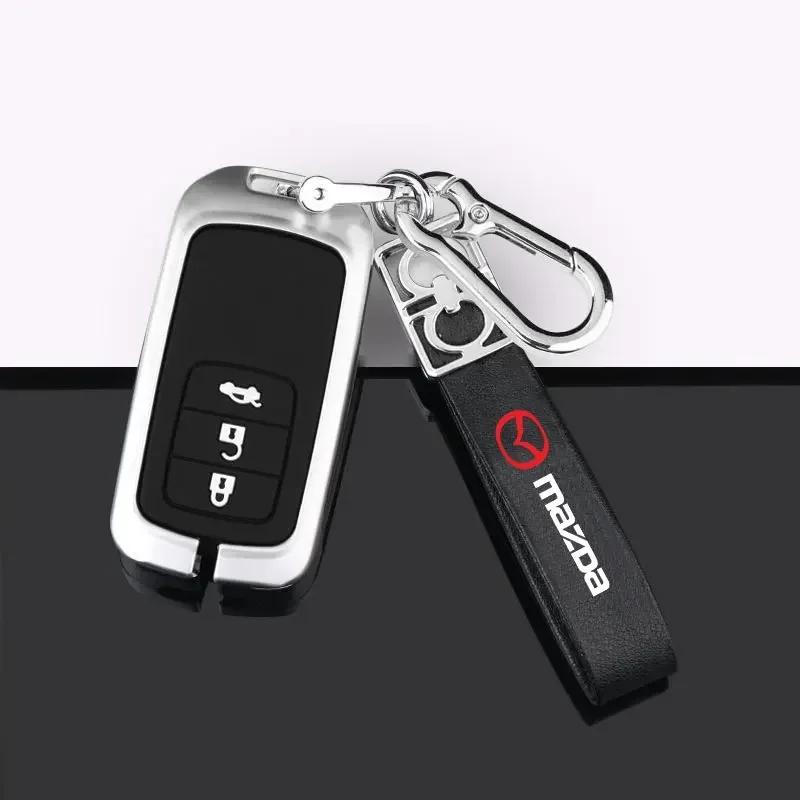 Metal/Leather Car Keychain Key Chain Ring Car Key Holder Auto Styling For Mazda 3 6 CX5 2 CX3 CX9 MX5 RX8 Axela Demio Atenza MS
