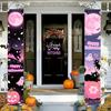 Halloween Door Black Cat Pumpkin Ghost Vertical Hanging Sign Outdoor Front Porch Yard Holiday Halloween Party Decorations