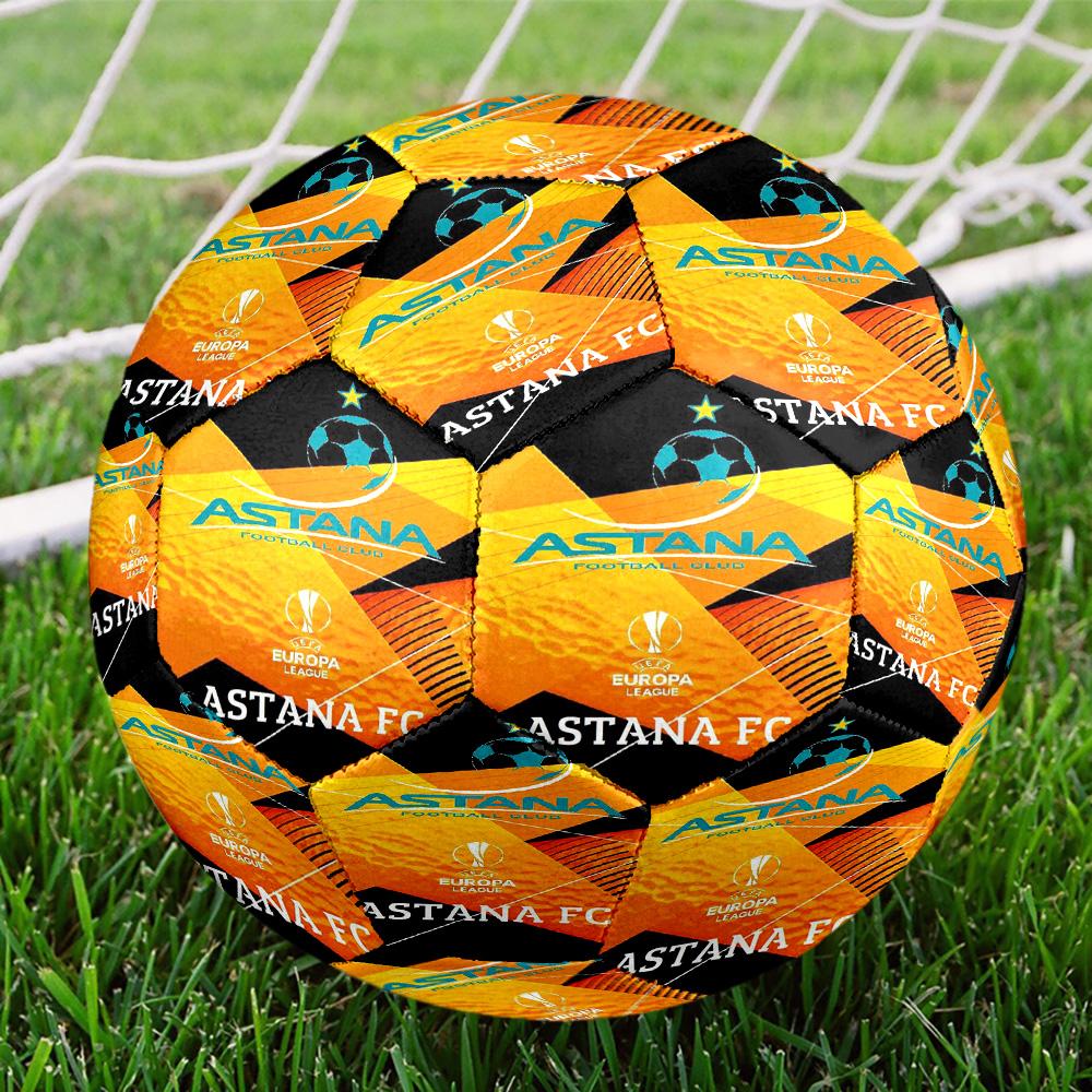 FC Astana Verein Indoor Soccer Ball Size 5 Colorful All Ages Machine Stitched PVC Competition Ready Durable High-Bounce