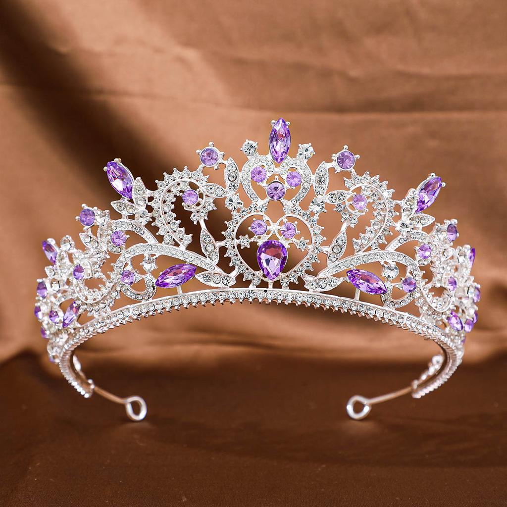 European and American Bridal Tiara Baroque Crown Rhinestone Princess Crown Hair Accessories Wedding Anniversary Style Dress Headband Accessories