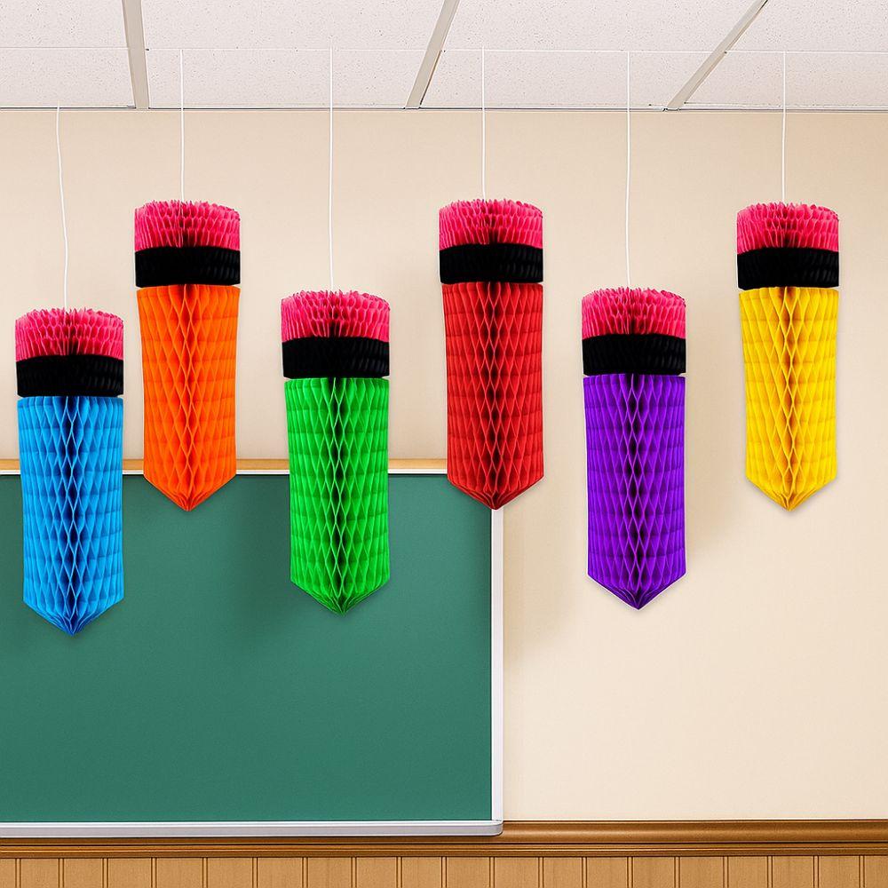 Paper Pencil Honeycombs Ornaments Beautiful Paper Pencil Ornaments Crayon Decor  School Event