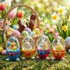 Resin Easter Egg Ornament Eggshell Shape Crystal Ball Ornament  Desktop Table Decoration
