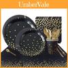 Decoração Chic de Festa com Estampagem a Ouro Preto Ideal Para Casamentos Aniversários e Chás de Bebê