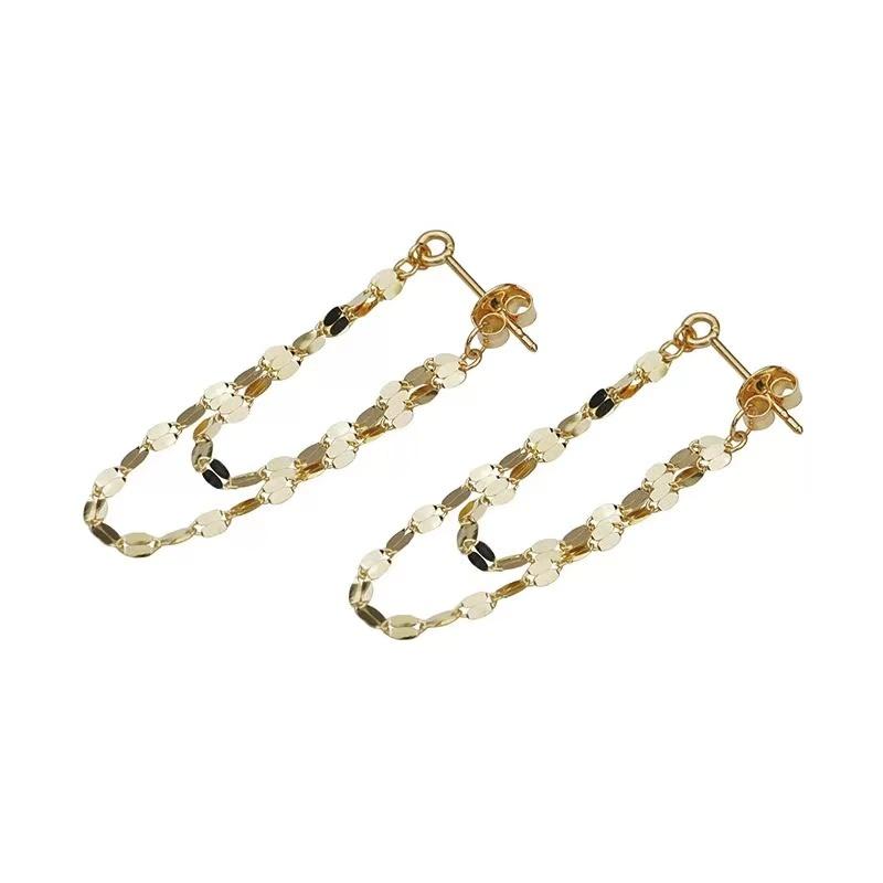 925 Sterling Silver Simple Style Earrings Personalized Chain Style Women Earrings Birthday Gift for Friends Exquisite Jewelry