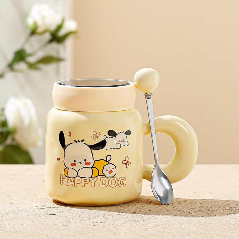 High-Value Ceramic Cup With Lid Spoon Water Cup Set Gift Box Cute Cup Souvenir Opening Gift