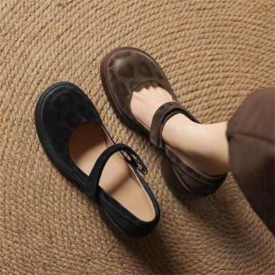 Fashion New Spring/summer Genuine Leather Mary Jane Shoes for Women Fashion Platform Shoes Women Chunky Heels Round Toe Women Pumps
