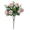 Realistic Eucalyptus and Small Rose Artificial Flowers for Living Room Decoration