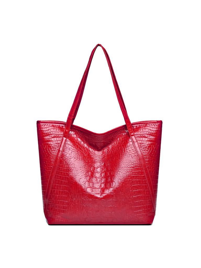 European and American retro bags women's new large-capacity crocodile pattern tote bag texture casual versatile commuter shoulder bag