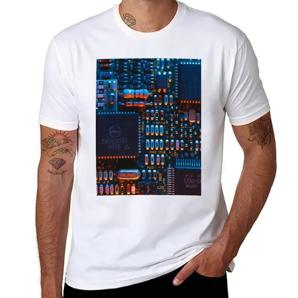 Microchip Circuit Tshirt Casual Loose Daily Wear Tshirt