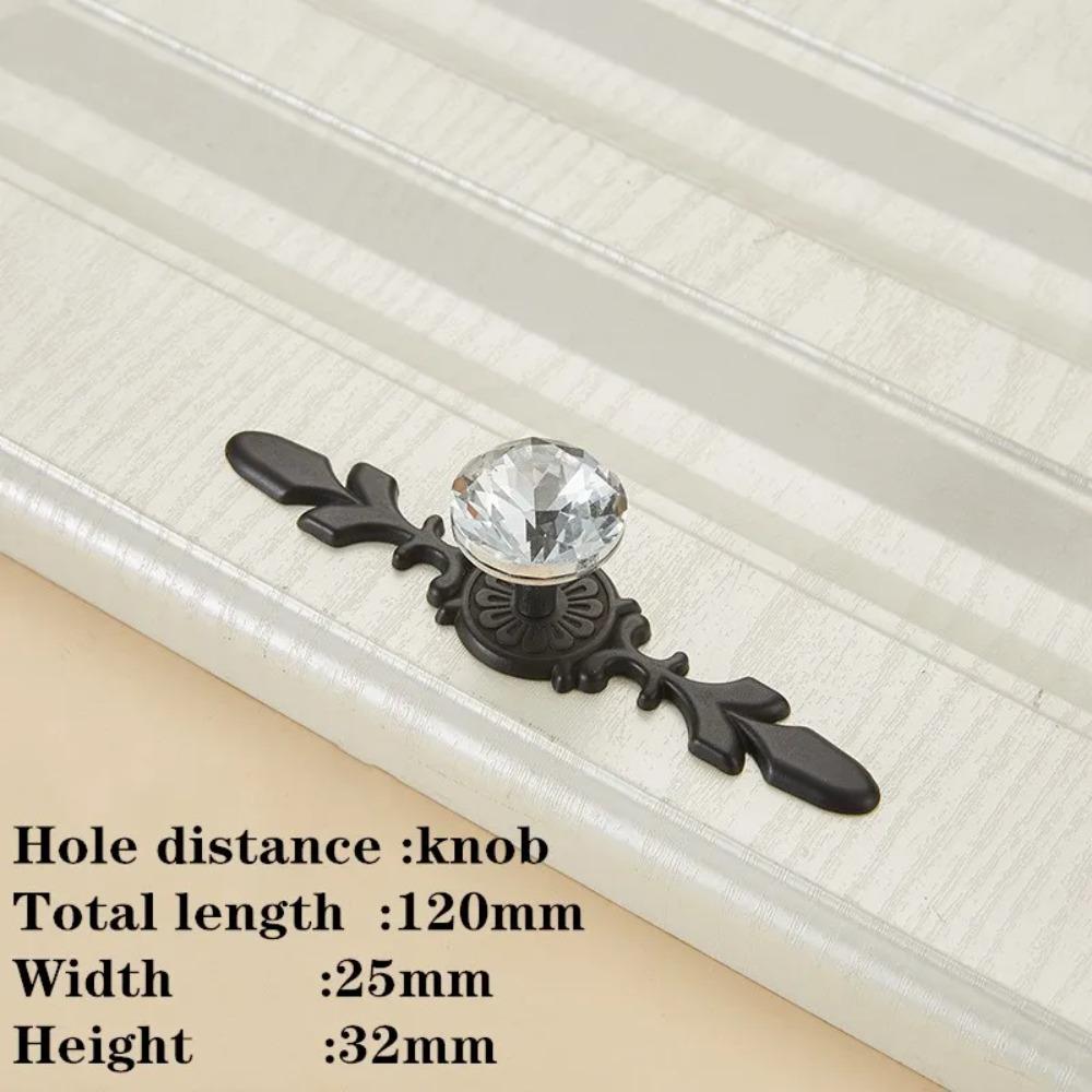 Single Hole Crystal Handles Zinc Alloy Drawer Knobs Luxury Cabinet Knobs  Home