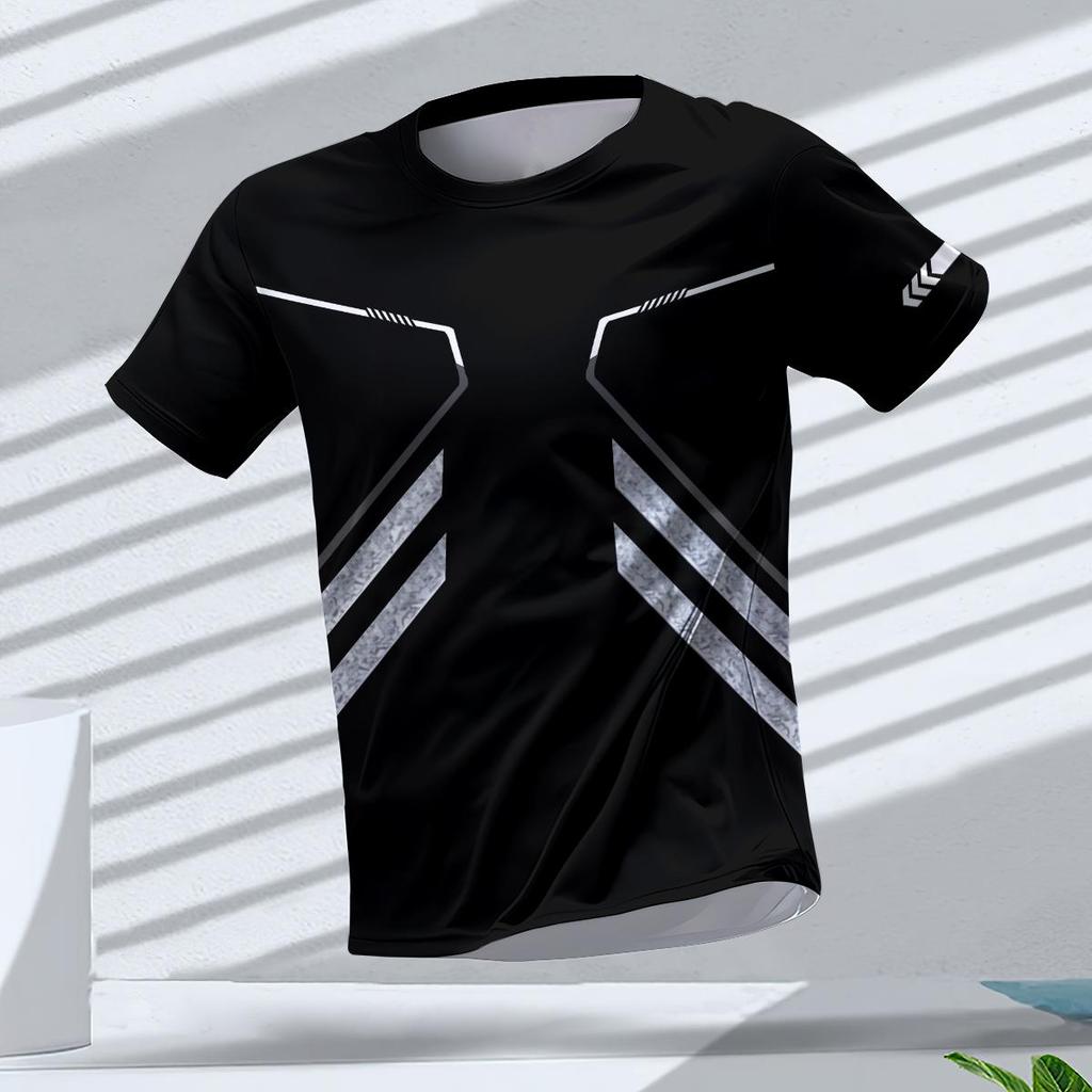 Summer Quick Dry Breathable Men's T Shirt Outdoor Run Fitness Sports Short Sleeve Tees Casual O-neck Oversized T-shirt Daily Top