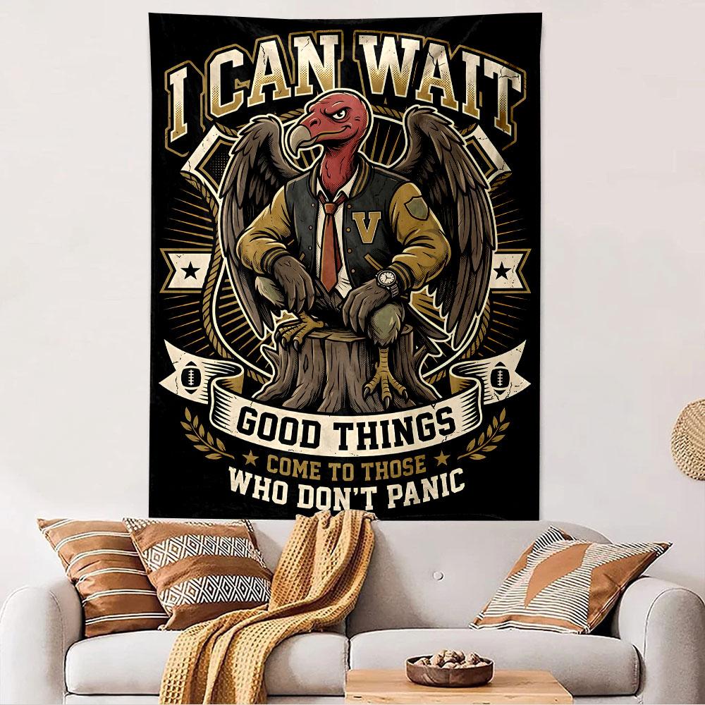 Good Things Come Tapestry Wall Hanging, Don't Panic Inspirational Poster, Motivational Wall Decor for Bedroom Living Room Dorm
