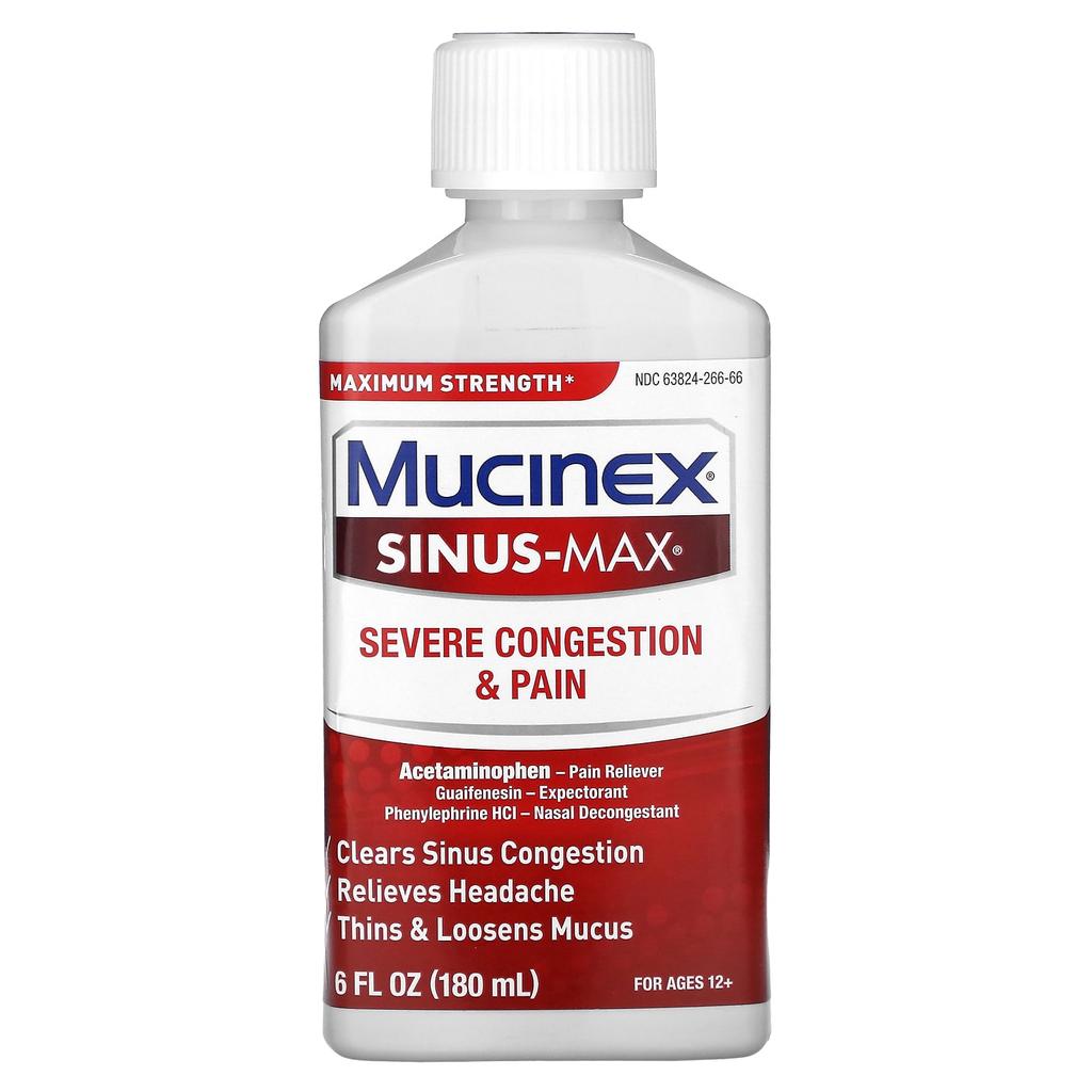 Sinus-Max, Severe Nasal Congestion & Pain Relief, Ages 12+, 180 Ml (6 Fl Oz)