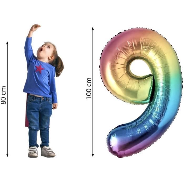 Number Balloon - Multicolor - 9 - 100cm - Party Decoration - Birthday
