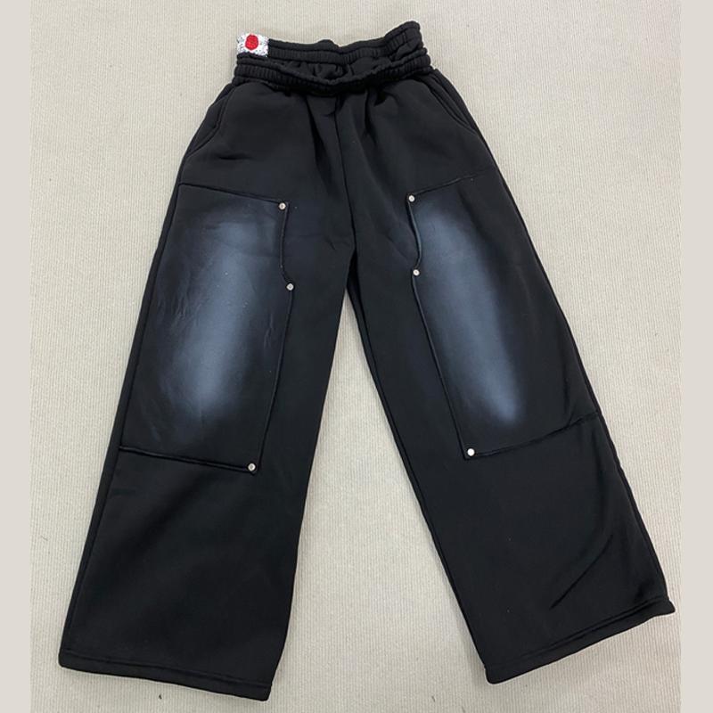 

Европейские и американские трансграничные повседневные y2k свободные уличные брюки с карманами XL чёрный