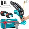 6'' Cordless Rechargeable Handheld Electric Saw Woodworking Garden Pruning Power Tool Portable Mini Chainsaw