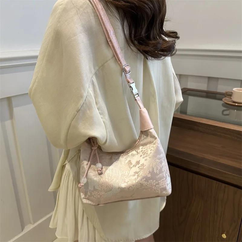Chinese Style Fine Embroidery Ladies Handbags Fashion Shoulder Bag Crossbody Daily Party Tote Handbag for Women