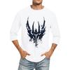 Men's Fashion Casual Seven-Point Sleeve Print Round Neck Top