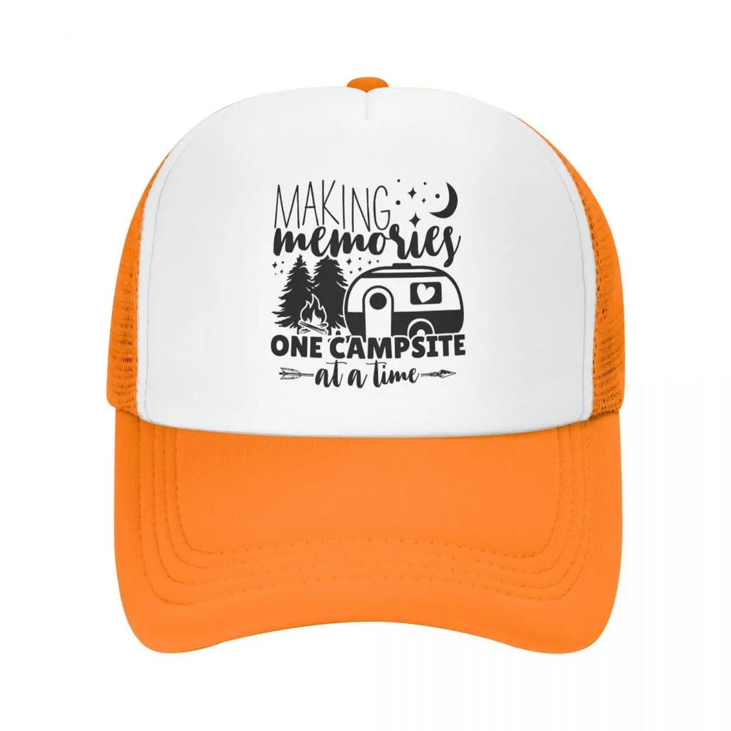 Custom Adventure Camping Happy Camper Baseball Cap Women Unisex Breathable Trucker Hat Streetwear Snapback Hats
