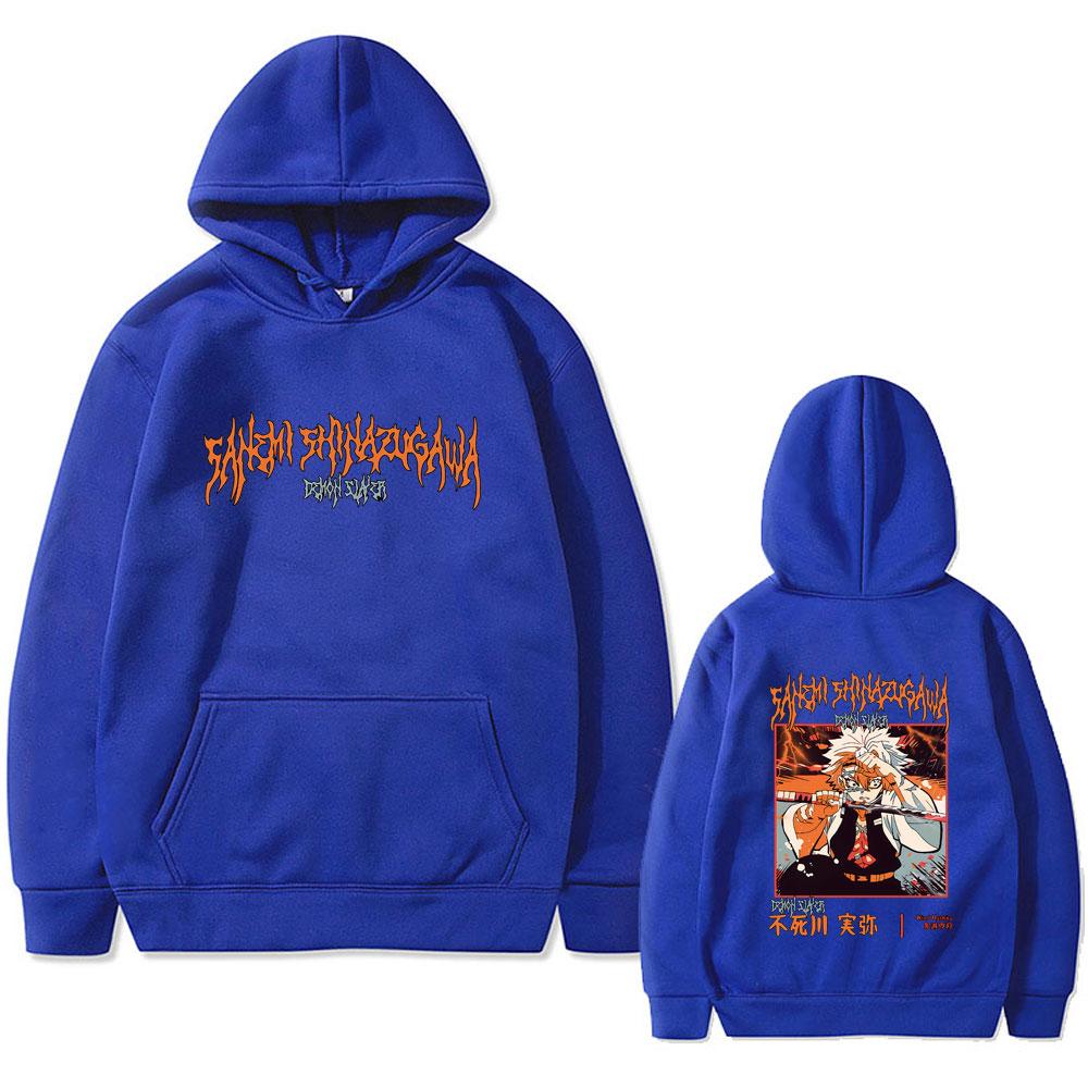 Anime Demon Slayer Shinazugawa Sanemi Graphic Hoodie Men Women High Quality Fleece Hoodies Vintage Hooded Sweatshirt