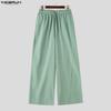 INCERUN Men's Casual Elastic Waist Wide-Leg Pants Loose Streetwear Baggy Long Trousers