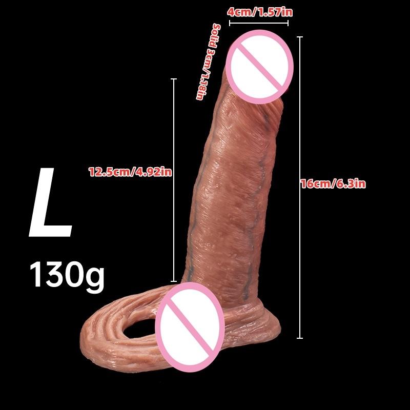 Wear Liquid Silicone Exotic Condom Simulation Penis Hollow No. plus-Sized Green Tendon Vein Turtle Head Painted Red Penis Ring