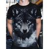 Fashion Men's Crew Neck Short Sleeve 3D Animal Color Printing Animal Short Sleeve Crew Neck T-Shirt