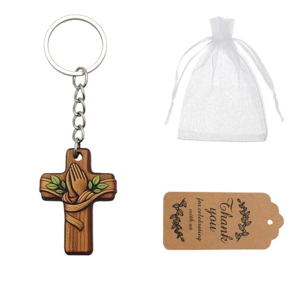 Prayer Design Handheld Cross Keychain Portable Bag Charm New Cross Pendant Daily Prayer 1 Set