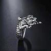 Adjustable Vintage Tiger Ring Men Women Copper Silver-Plated Open Band Zodiac Animal Jewelry