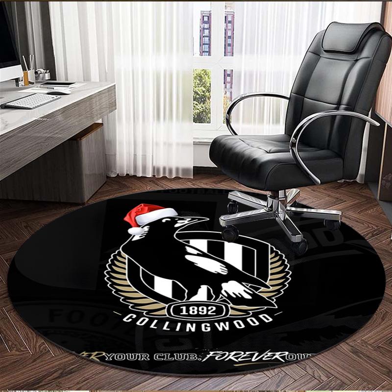 Football Club Print Round Rug, Washable Floor Carpet, For Entryway Dorm Laundry Room Office Study, Home Decor Birthday Christmas Gift