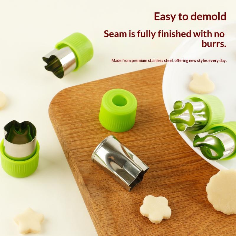 9Pcs/Stainless Steel Cookie And Vegetable Cutting Set Mini Fruit Cookie Embossing Molds Children'S Baking