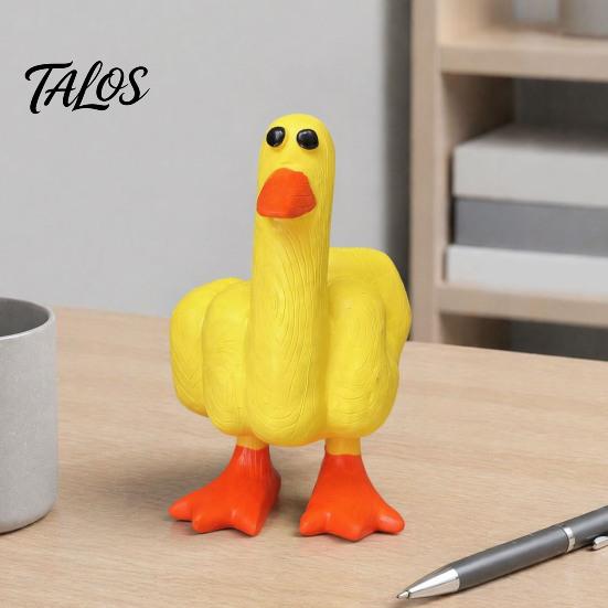 Fun Personality Desk Decor Funny Middle Finger Duck Resin Figurine, Hand-Painted Cheeky Statue, Weatherproof Indoor Accessory Outdoor for Entryway