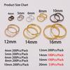 50-200Pcs/Lot 4-20mm Gold Color Double Jump Rings Split Rings Connectors Loops For DIY Jewelry Making Findings Accessories
