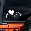 16x7cm Heartbeat Love EKG Car Sticker Auto Body Bumper Windows Motorcycle Laptop Walls Vinyl Film Decal Car Tuning Accessories