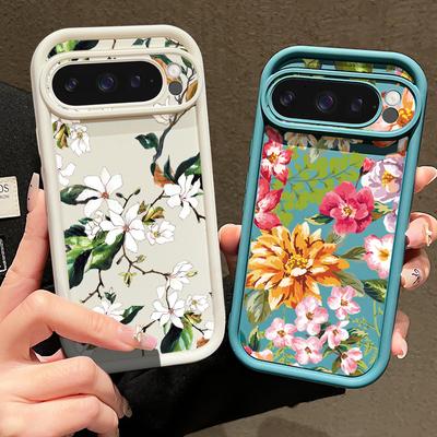 Pentru Google Pixel 9 8 Pro Xl 8a, model de floarea-soarelui, rezistent la șoc, protecție moale din silicon, lentilă, culoare solidă, husă mată anti-cădere