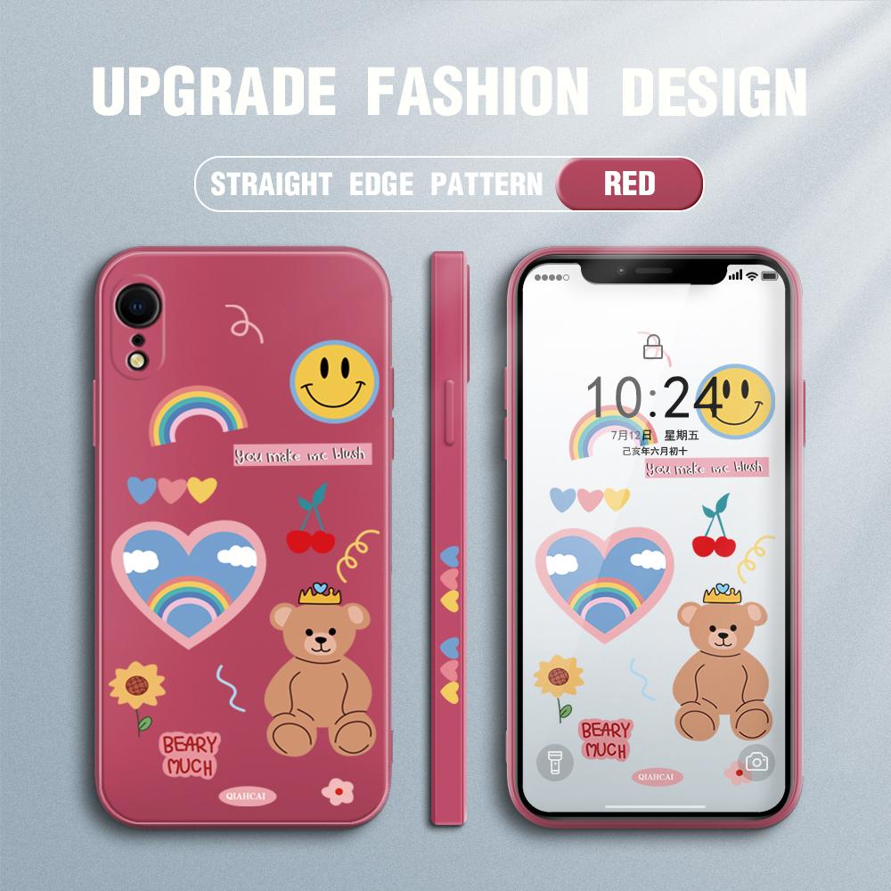 Husă de telefon colorată cu urs de desene animate pentru Redmi Xiaomi POCO Note 10 Pro 9 9A 9T 10C 8 7 11 Lite 5G X3 M3 Square Edge Full Camera Protect Moale TPU Husă