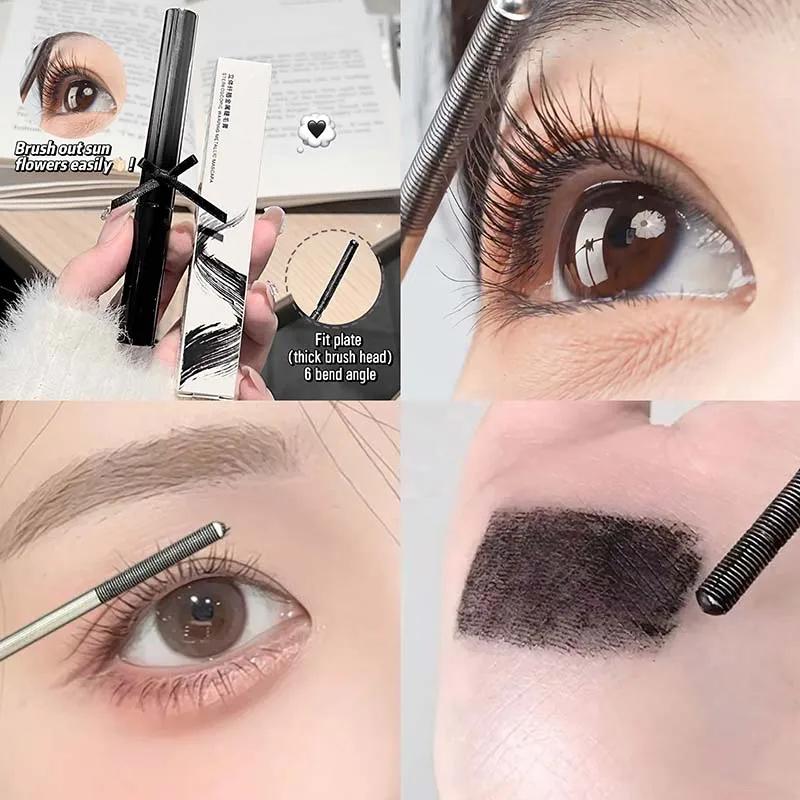 3D Bøyende Stålrør Mascara 3D Silkefiber Smudgefri Øyenvippeprimer Naturlig Svart Langvarig Øyenvippeextensions Kosmetikk