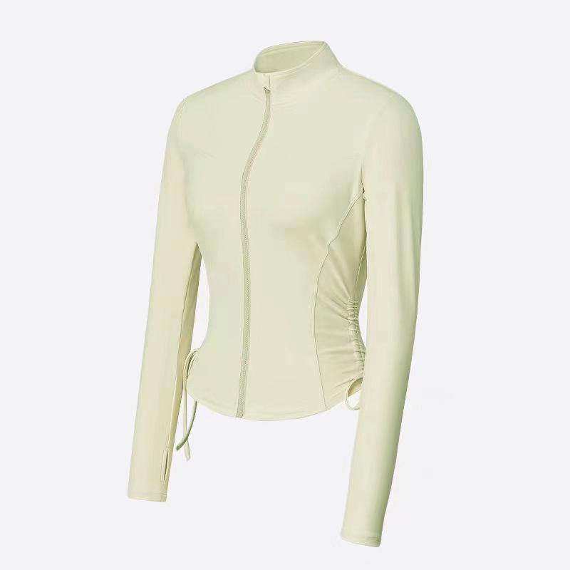 Women's Spring Slim Fit Quick-Dry Yoga Running Zipper Cardigan Long Sleeve Sunscreen Jacket