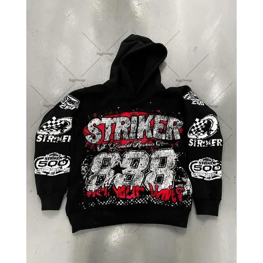 Hoodie im amerikanischen Stil mit Buchstabenaufdruck, Pullover-Sweatshirt-Hoodie, Harajuku-Retro-Super-Sweatshirt, High-Street-Mode, Ins-Top