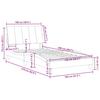 Bed Frame without Mattress  Hanko  Light Grey 100x200 cm Velvet