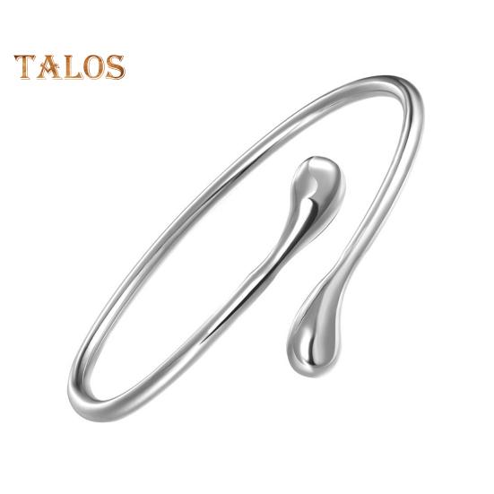 

Женский открытый браслет, регулируемый, полированный, простой стиль, форма капли воды, свадебные, повседневные, для свиданий, наручные украшения, подарок на день рождения, годовщину серебряный